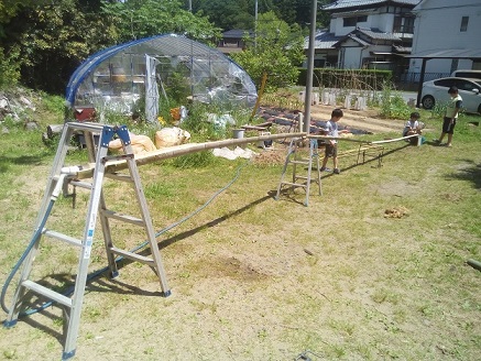 竹のセッティング