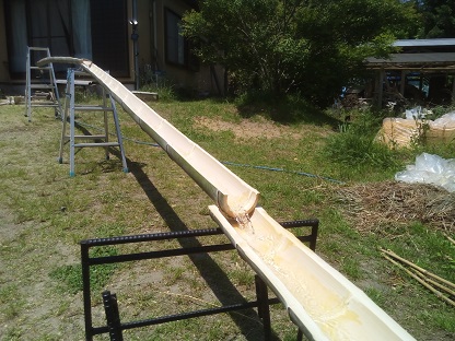 水が流れるかチェック