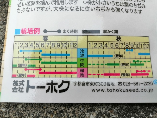 種まき時期は長い